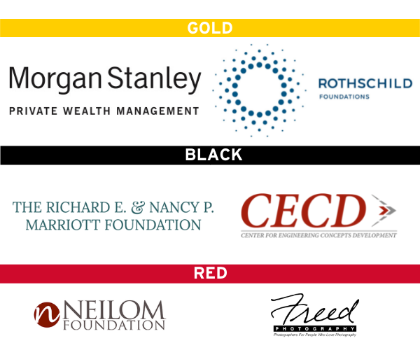Gold: Morgan Stanley, The Rothschild Foundations; Black: The Richard E. and Nancy P. Marriott Foundation, CECD; Red: Neilom Foundation, Freed Photography