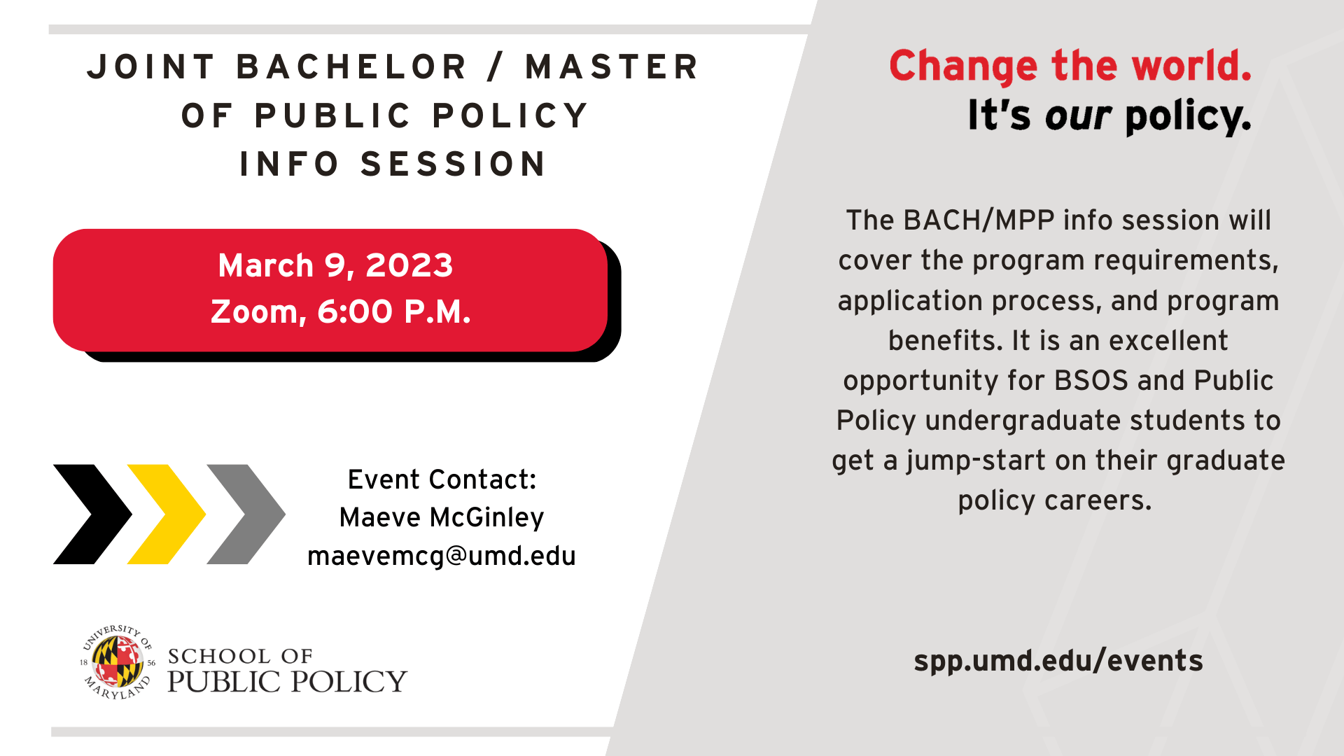 BA/MPP info session March 9 6pm, Zoom