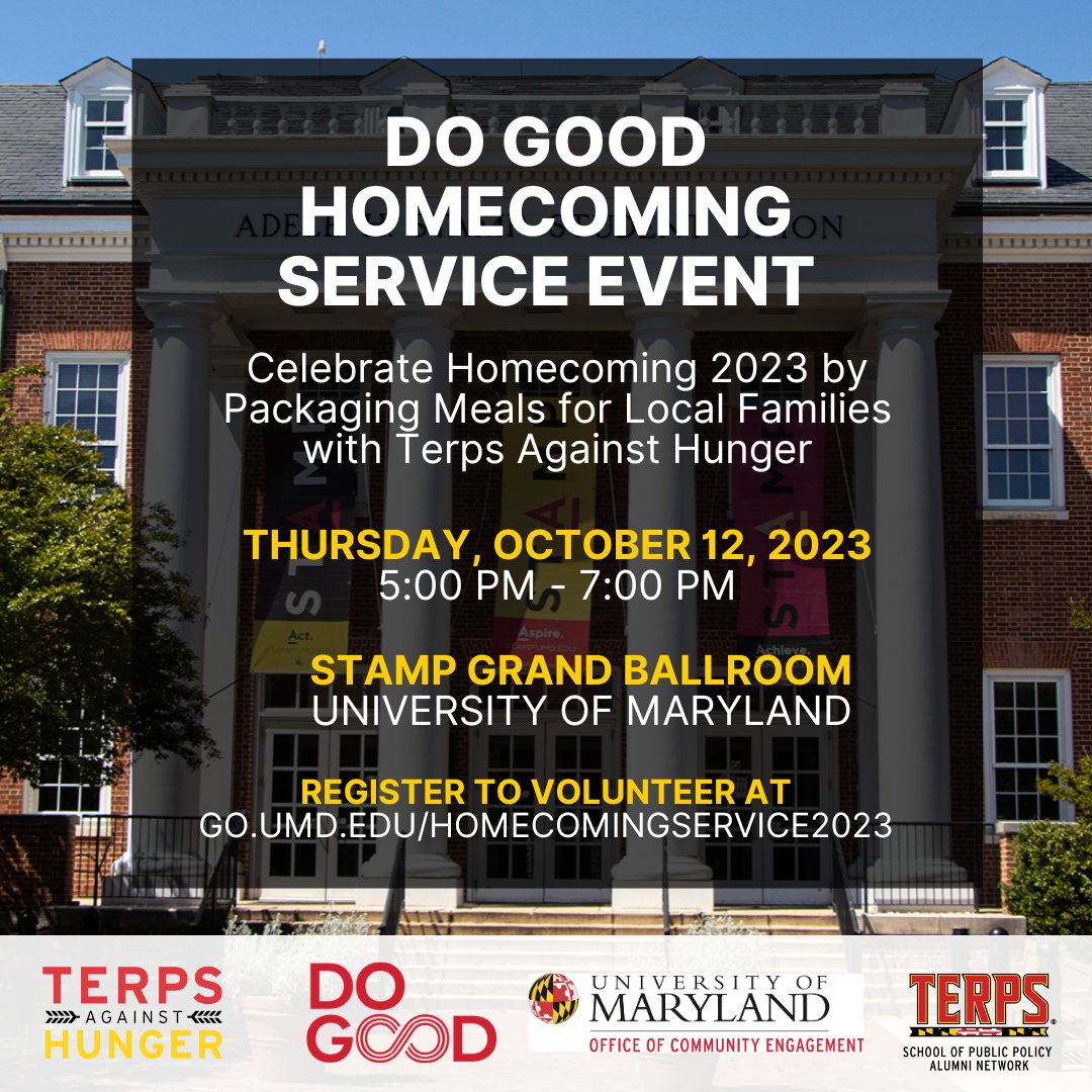 white and yellow text on top of a transparent black box over an image of Stamp Student Union, with four logos across the bottom