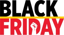 Stylized text that reads Black Friday