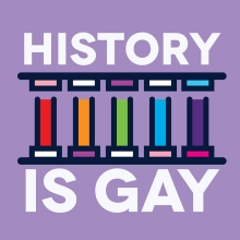 Logo for "History is Gay" podcast