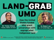 Promotional image of "Land Grab UMD" webinar