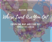 Screenshot from Native Land's "Whose Land Are You On" website