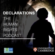 Logo for "Declarations - The Human Rights Podcast"