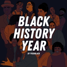 Logo for "Black History Year" podcast