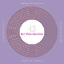 purple background with circle in middle with text :next women generation"