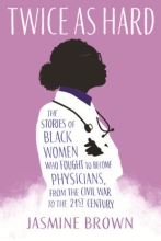 side profile of a Black female doctor against lavender backdrop
