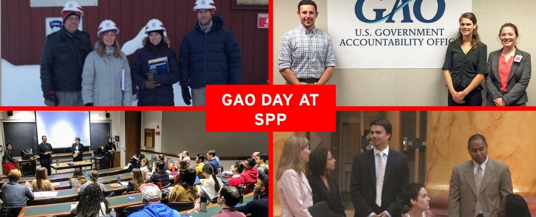 Four images of GAO employees/students visiting GAO, text reads "GAO Day at SPP"