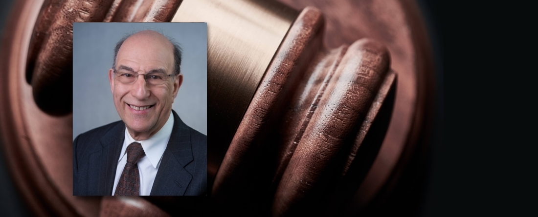 Image: Richard Rothstein headshot over background of gavel