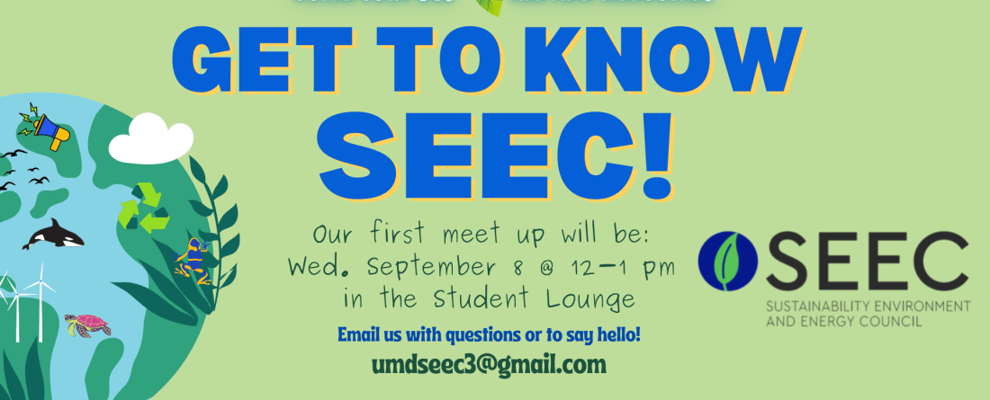 seec logo with info for event - Wed. Sept 8 from 12-1p in the student lounge
