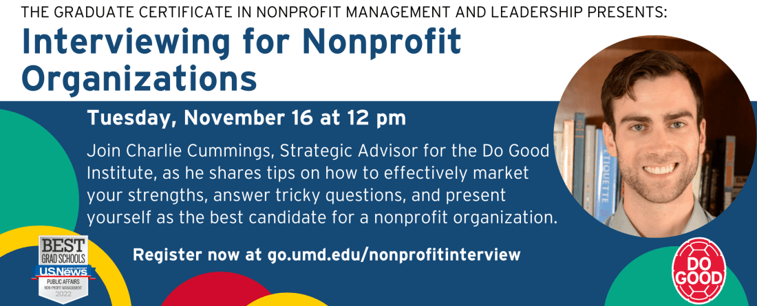 Flyer for Interviewing for Nonprofit Organizations Webinar