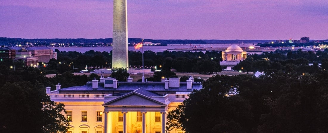 Washington, DC scene at dusk