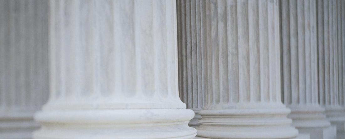 Black and white photo of columns