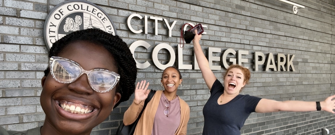 Ewaoluwa Ogundana at her internship for the City of College Park