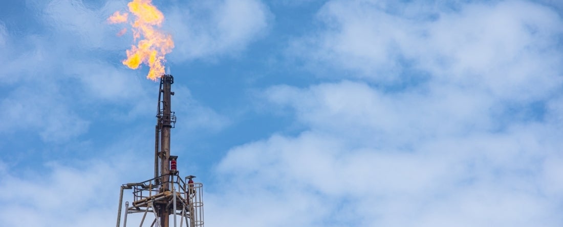 picture of methane released from oil and gas production