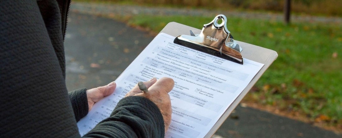 person taking a survey