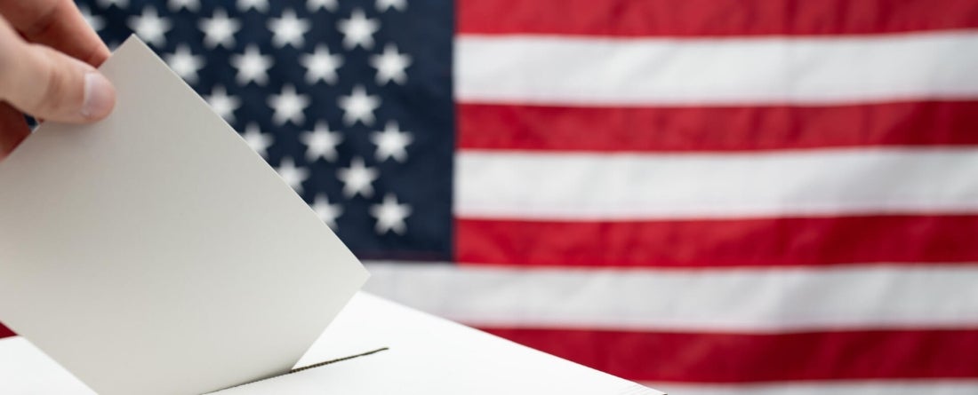 voting box and American flaag