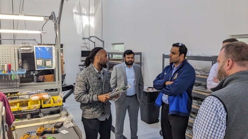 picture of CGS staff and the State of Maryland’s Energy Industry Revitalization and Energy Resilience & Efficiency Working Groups touring the Blink Charging manufacturing facility in Bowie, Maryland